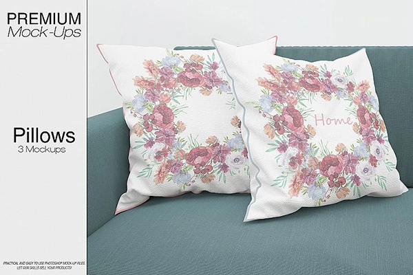 Pillow Mockups - 3 Mockup Set