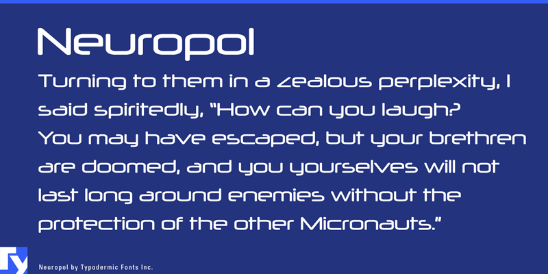 Neuropol free techno sci fi font