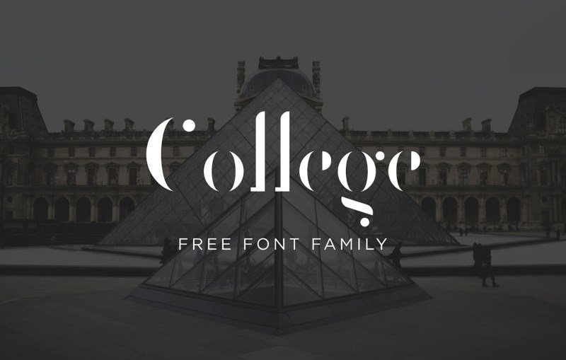 COLLEGE Free Elegant Stencil Font
