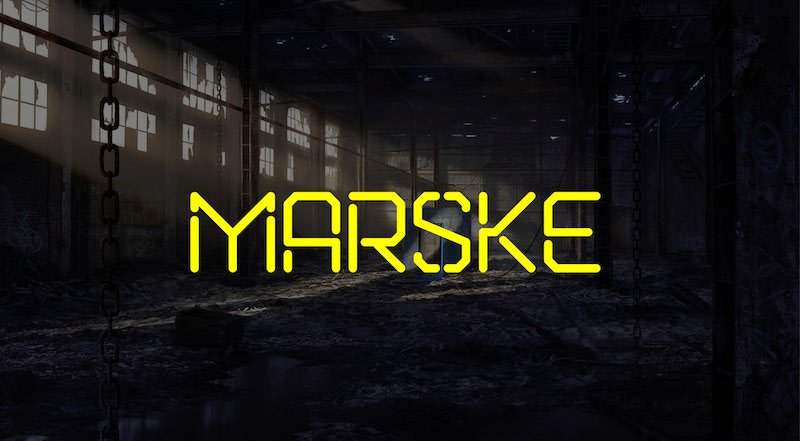 marske free stencil display font