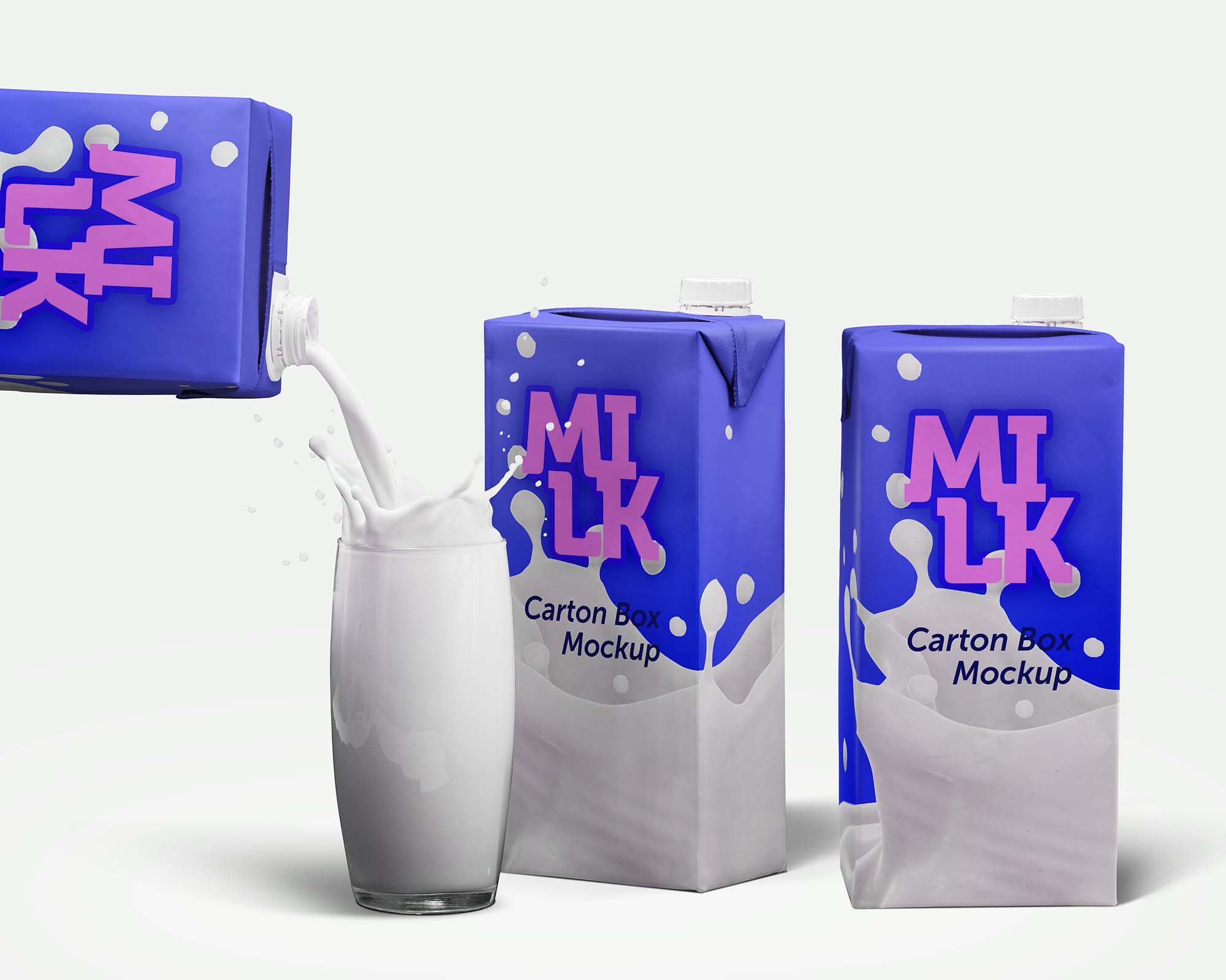 Milk Carton Box Mockup PSD