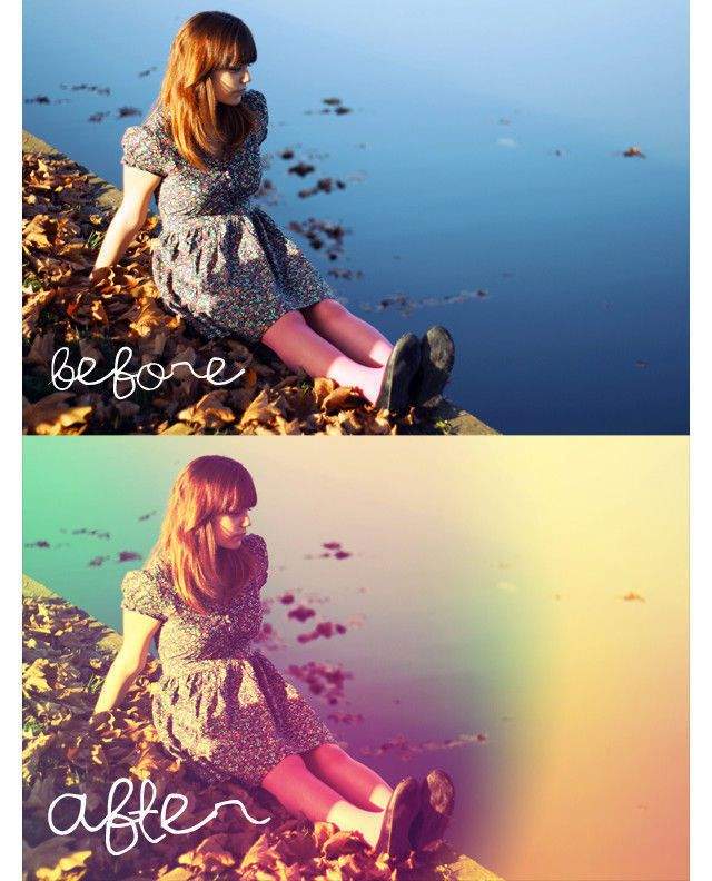 Винтажный градиент экшн Photoshop