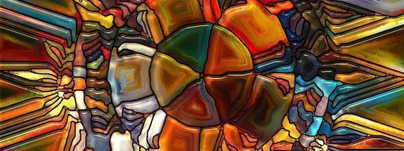 Multicolored glass mosaic texture
