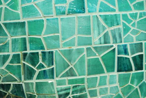Green mosaic tile texture