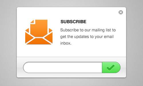 Clean Email Newsletter Форма подписки PSD