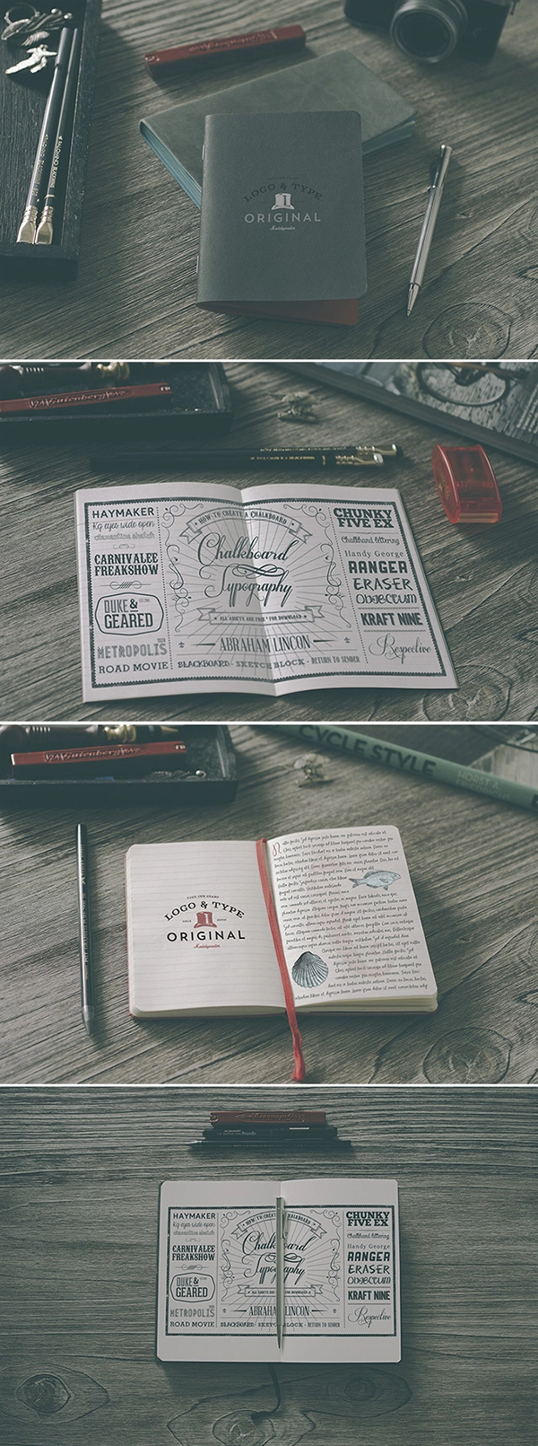 4 Hip Notebook Mock-ups
