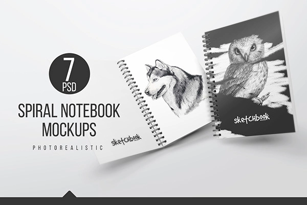 A5 Spiral Notebook Mockups