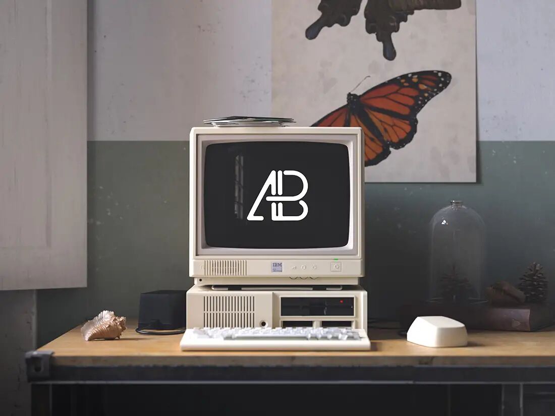 Retro Ibm Desktop Mockup FREE PSD